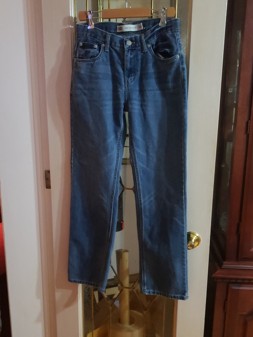 Levis 505 Regular Fit Jeans Boys Size 14 Reg Blue Denim 27x29